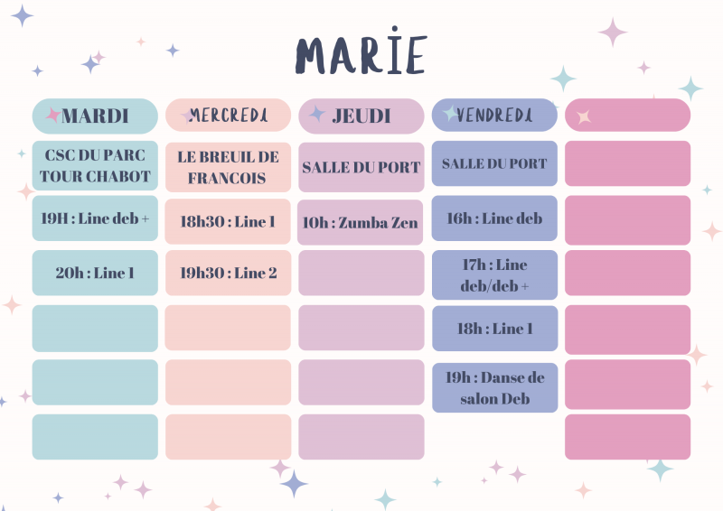 Light Blue Pink Purple Pastel Star Sparkle Illustration Weekly Plan  - 1