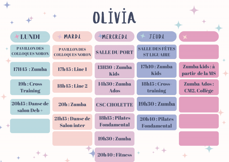 Copie de Light Blue Pink Purple Pastel Star Sparkle Illustration Weekly Plan  - 1